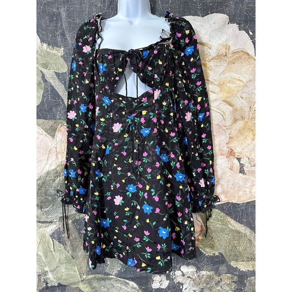 New FOR LOVE & LEMONS Lexy Long Sleeve Mini Size Medium - Picture 4 of 8